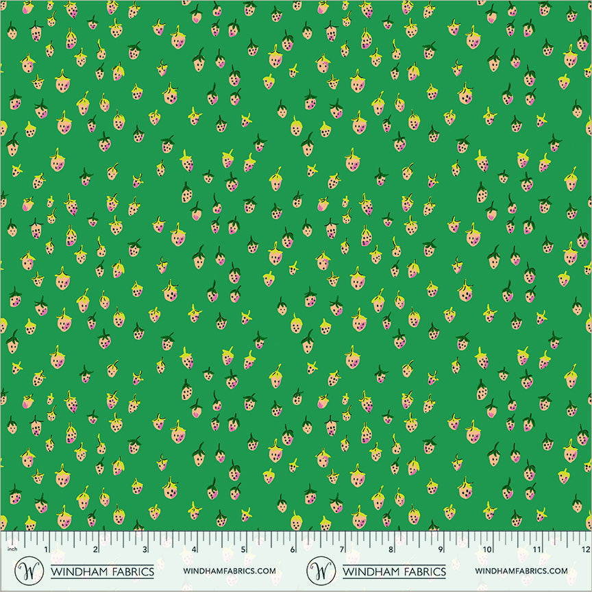 Heather Ross Favorites | Field Strawberries in Jade