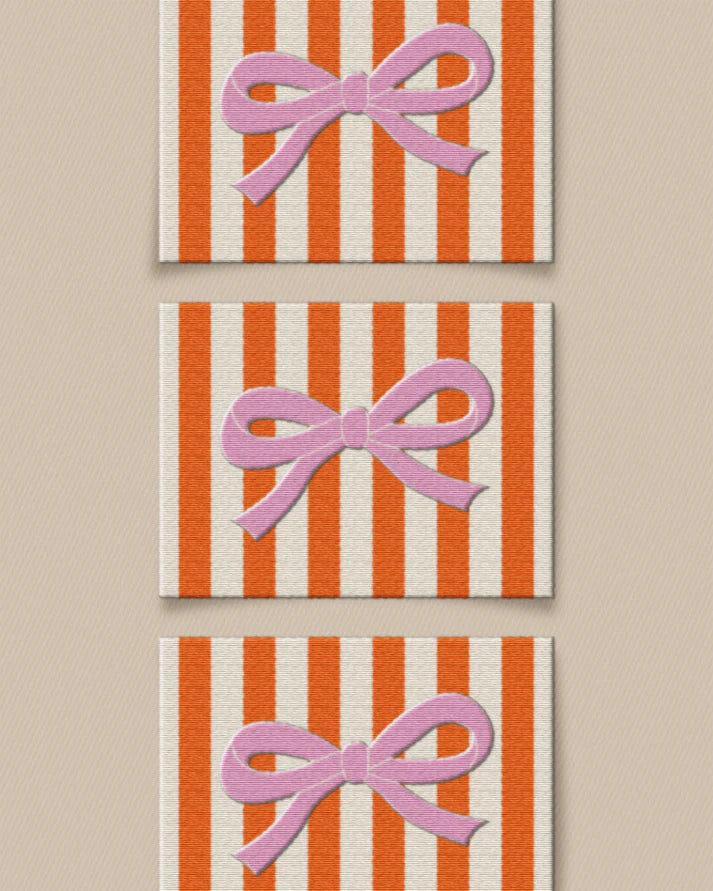Pink Bow Large Garment Labels - Set of 6
