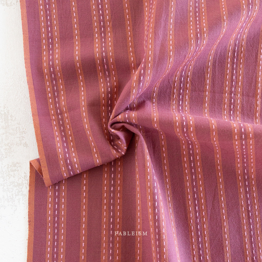 Lucky Loom – Stitch Stripe in Blackberry | Reversible Cotton Woven
