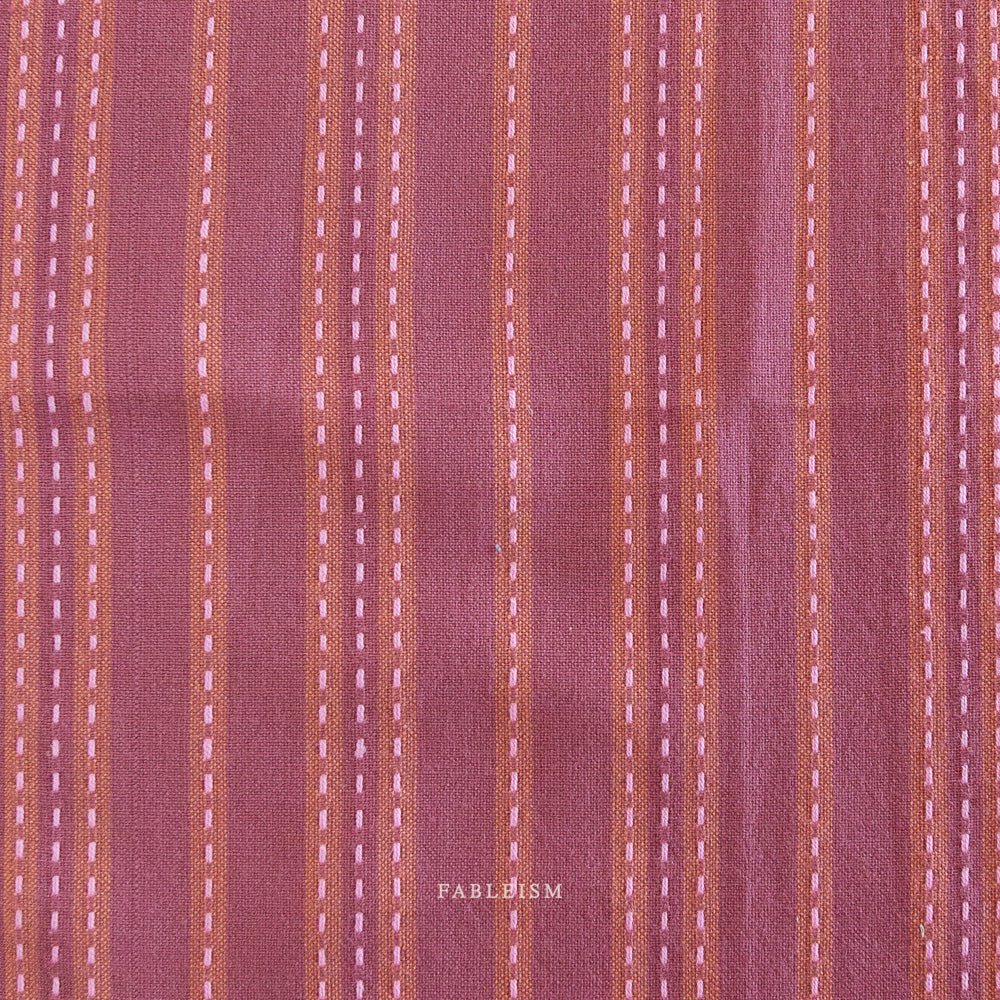 Lucky Loom – Stitch Stripe in Blackberry | Reversible Cotton Woven