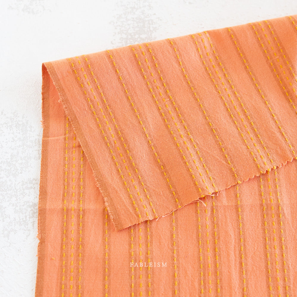Lucky Loom – Stitch Stripe in Ginger | Reversible 100% Cotton Woven