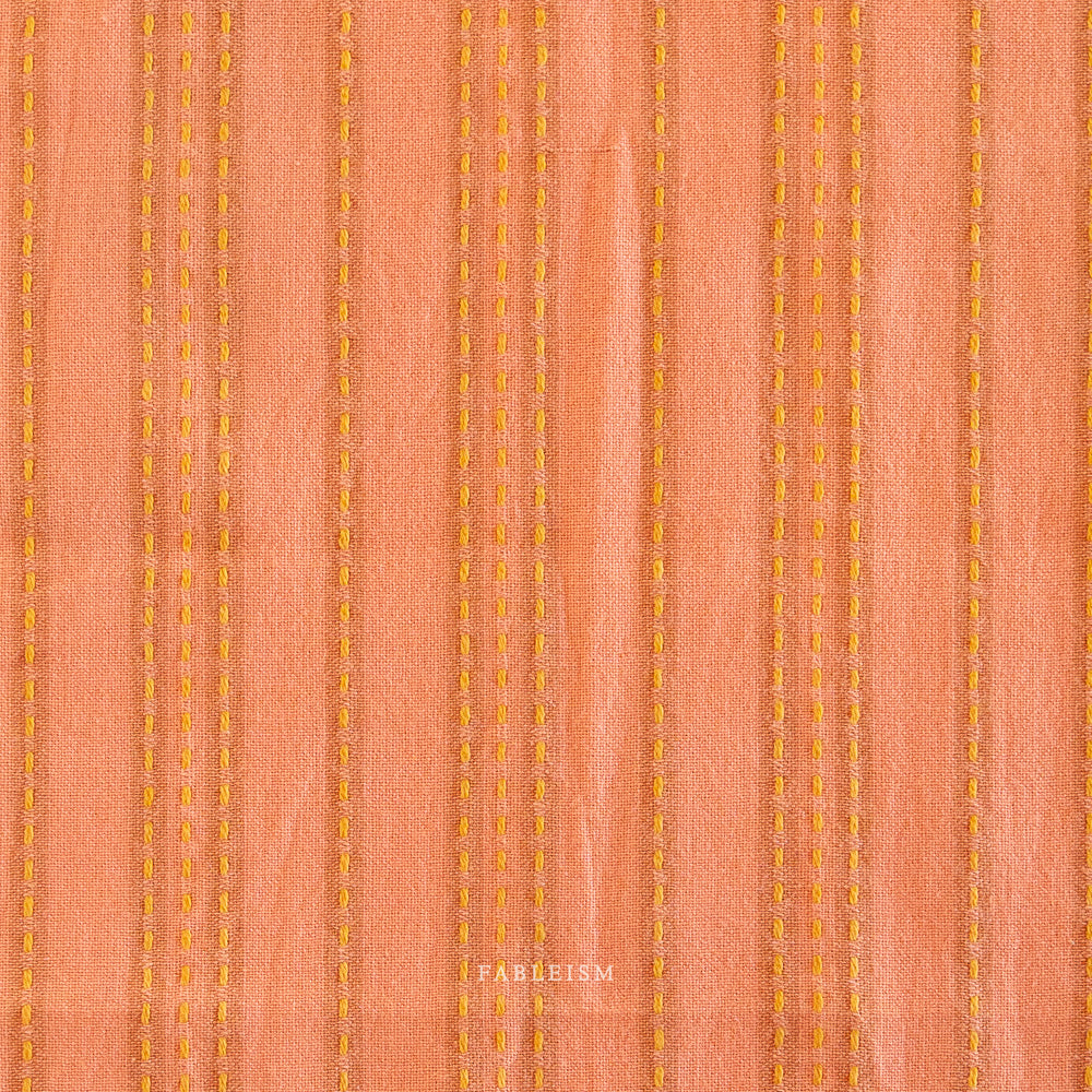Lucky Loom – Stitch Stripe in Ginger | Reversible 100% Cotton Woven