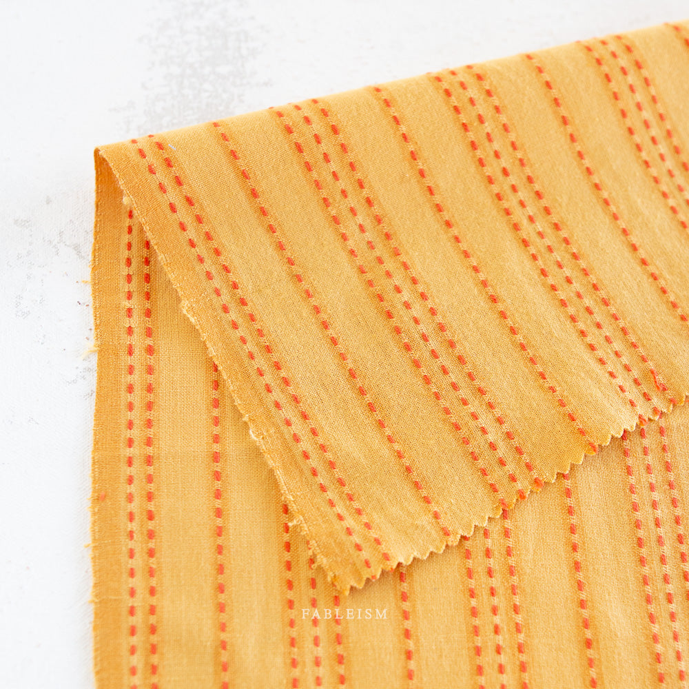 Lucky Loom – Stitch Stripe in Tumeric | Reversible Cotton Woven