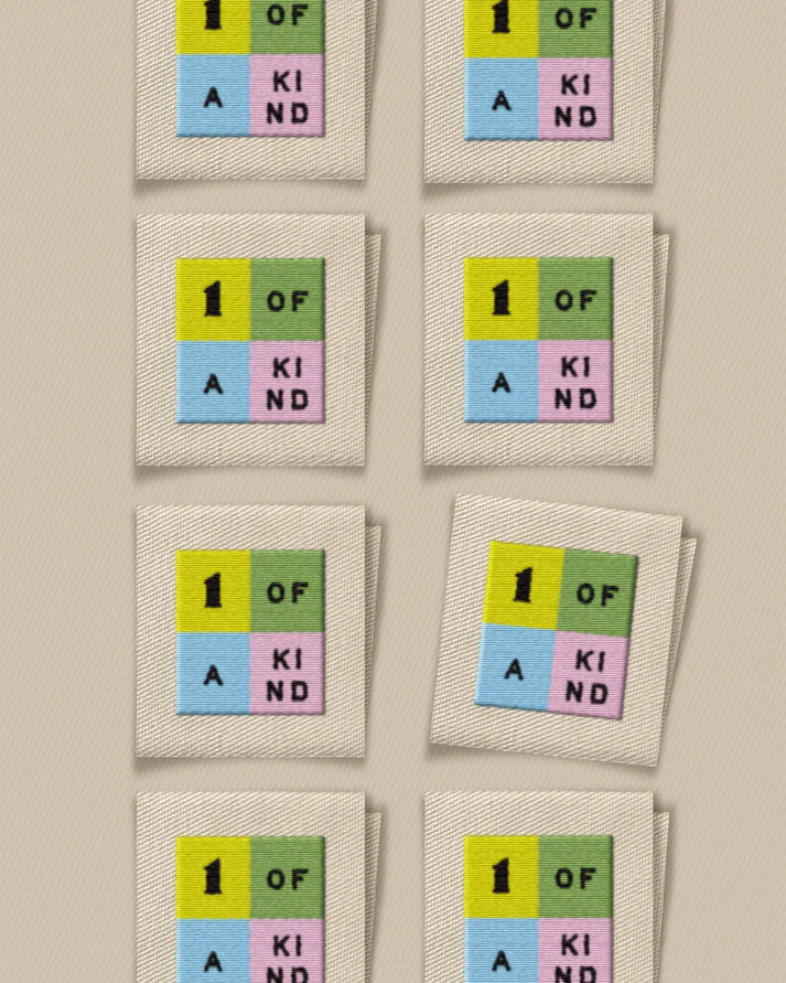 One of a Kind Rainbow Square Garment Labels – Set of 8