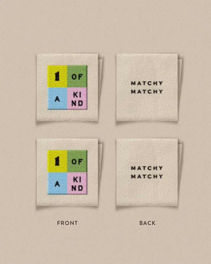 One of a Kind Rainbow Square Garment Labels – Set of 8