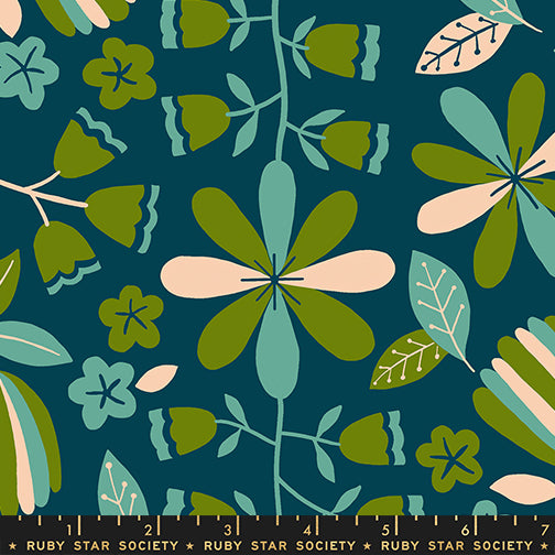 Ruby Star Society Corsage - Front Parlor in Dark Teal - PREORDER