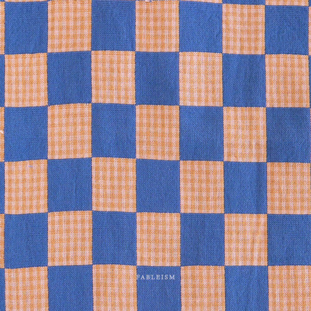 Checkmate Checkers in Royal – Woven Double Cloth Cotton