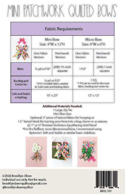 Mini Patchwork Quilted Bows