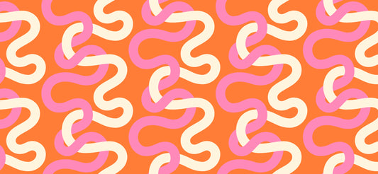 pink orange cream tangled print 108 inch quilt back groove tangerine dream by emily van hoff