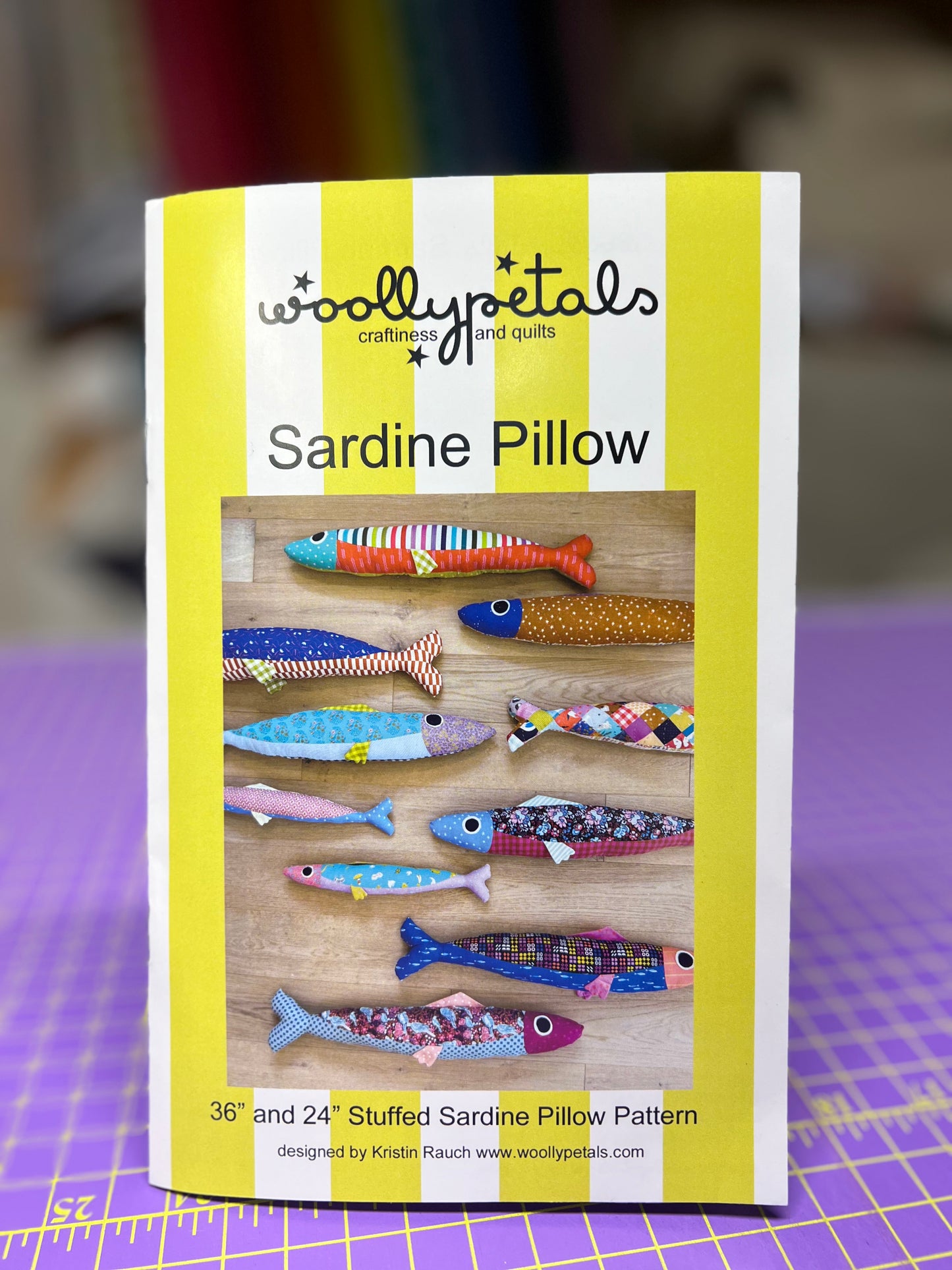 Sardine Pillow by Woolly Petals — Stuffed Sardine pillow pattern