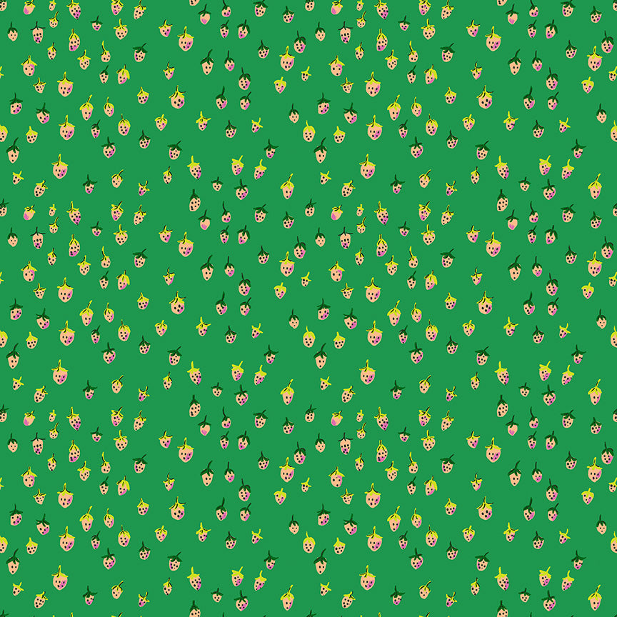 Heather Ross Favorites | Field Strawberries in Jade
