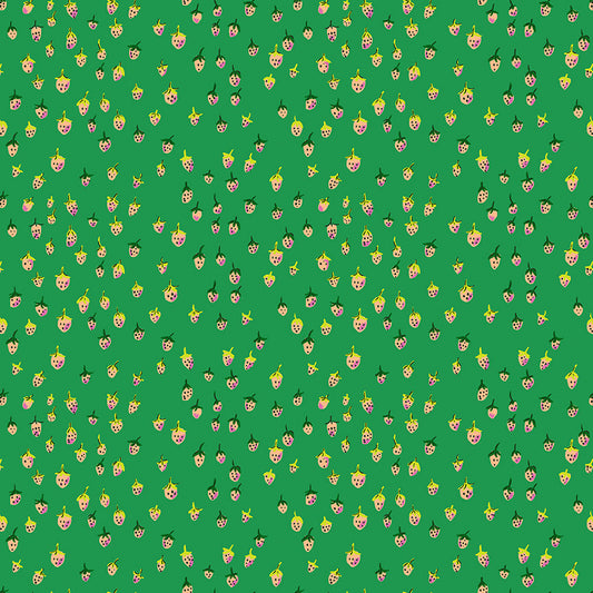 Heather Ross Favorites | Field Strawberries in Jade
