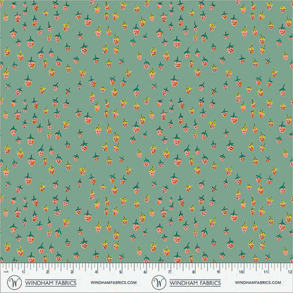 Heather Ross Favorites | Field Strawberries in Teal