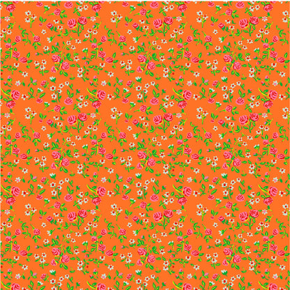 Heather Ross By Hand | Mousy Floral in Tangerine