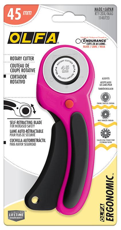 OLFA 45mm Ergo Rotary Cutter Magenta