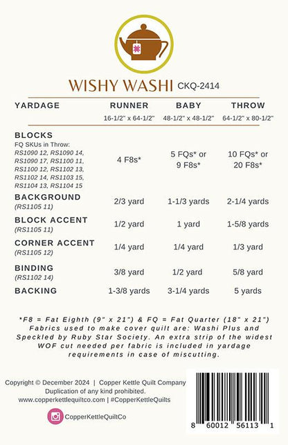 Wishy Washi Quilt Pattern by Copper Kettle Quilts