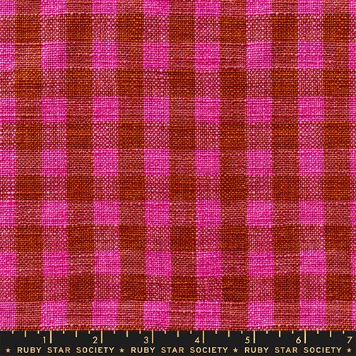Small Checker Toweling in Hot Pink