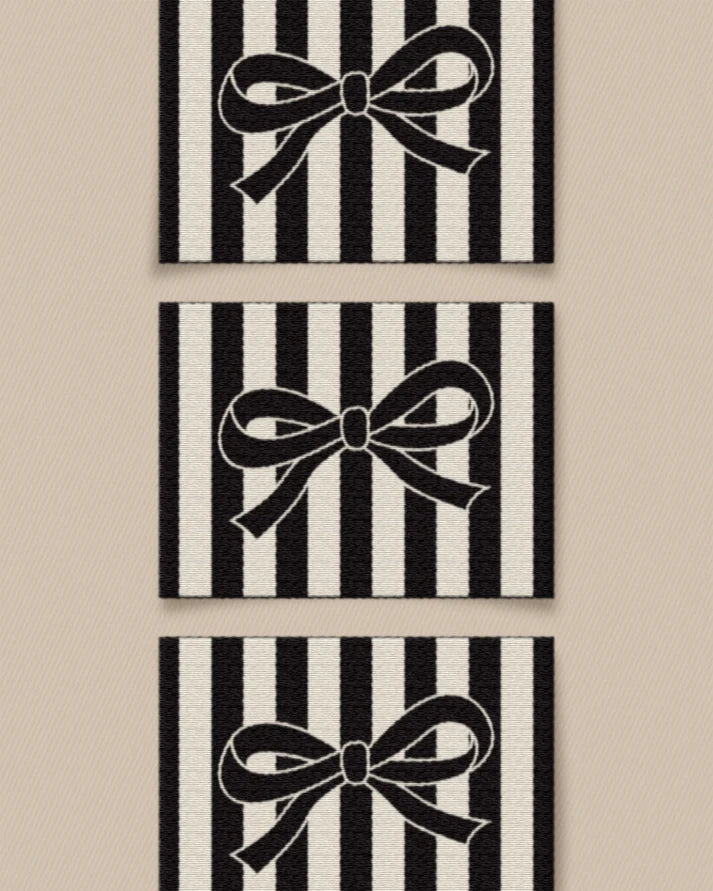 Black Bow Large Garment Labels - Set of 6