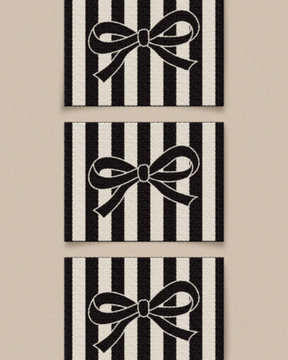 Black Bow Large Garment Labels - Set of 6