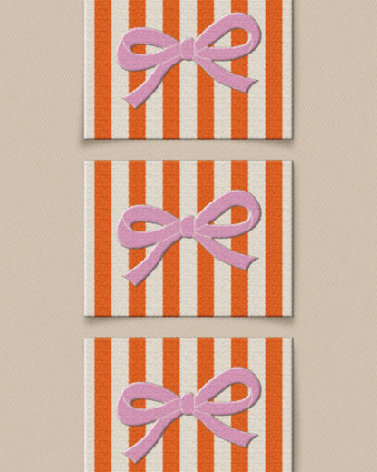 Pink Bow Large Garment Labels - Set of 6