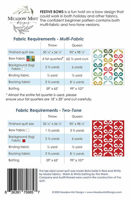 Festive Bows Quilt Pattern