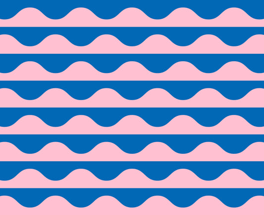 pink blue modern wavy geometrics stripe groove cotton candy by Emily Van Hoff