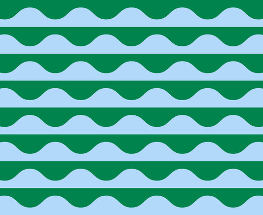 Light green modern wavy geometrics stripe groove horizon by Emily Van Hoff