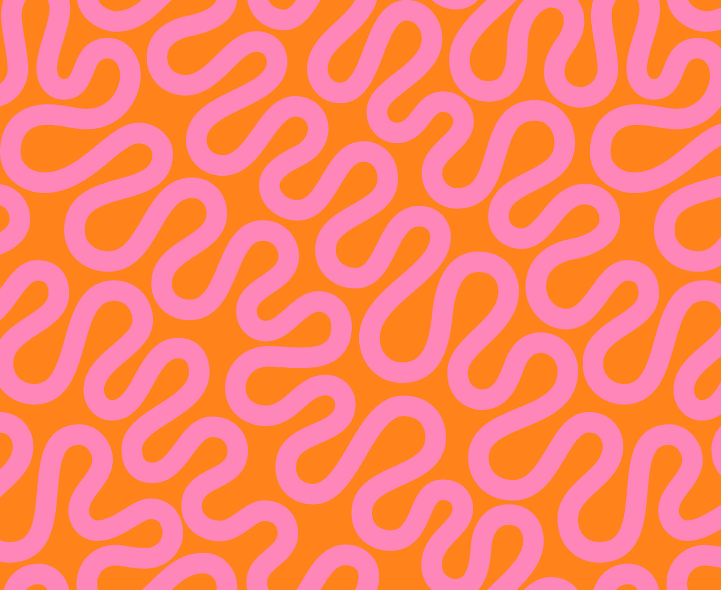 orange and pink modern unspooled geometrics swirls meander groove orange zest by Emily Van Hoff