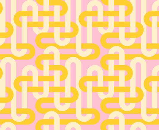 pink yellow modern woven geometrics groove sorbet by Emily Van Hoff