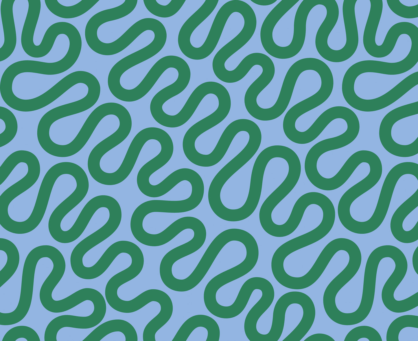 light blue and green modern unspooled geometrics swirls meander groove spring by Emily Van Hoff