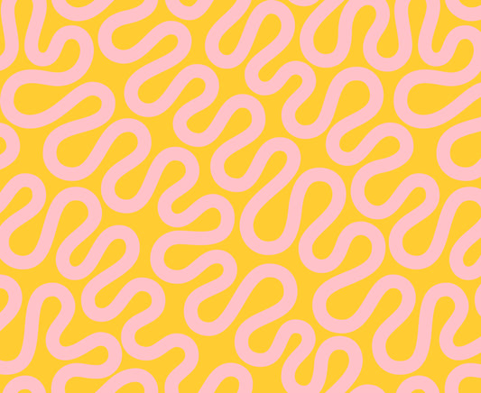 yellow modern unspooled geometrics swirls meander groove sunshine glow by Emily Van Hoff