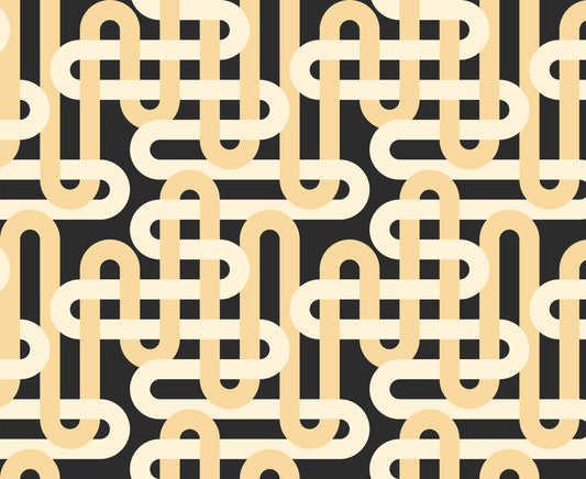 black natural modern woven geometrics groove nightfall by Emily Van Hoff