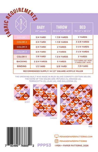 Growing Quilt Pattern – Pen & Paper Patterns