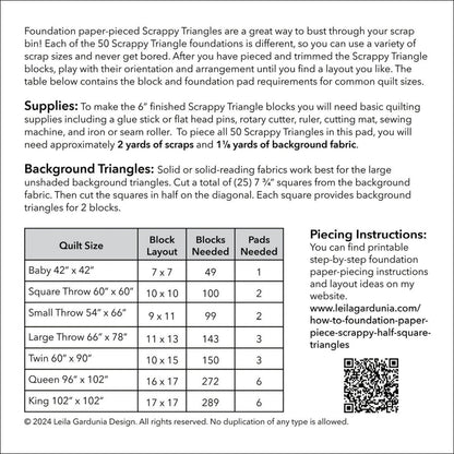 Scrappy Triangle Foundation Paper-Piecing Pad