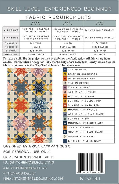 The Maggie Quilt Pattern - Kitchen Table Quilting