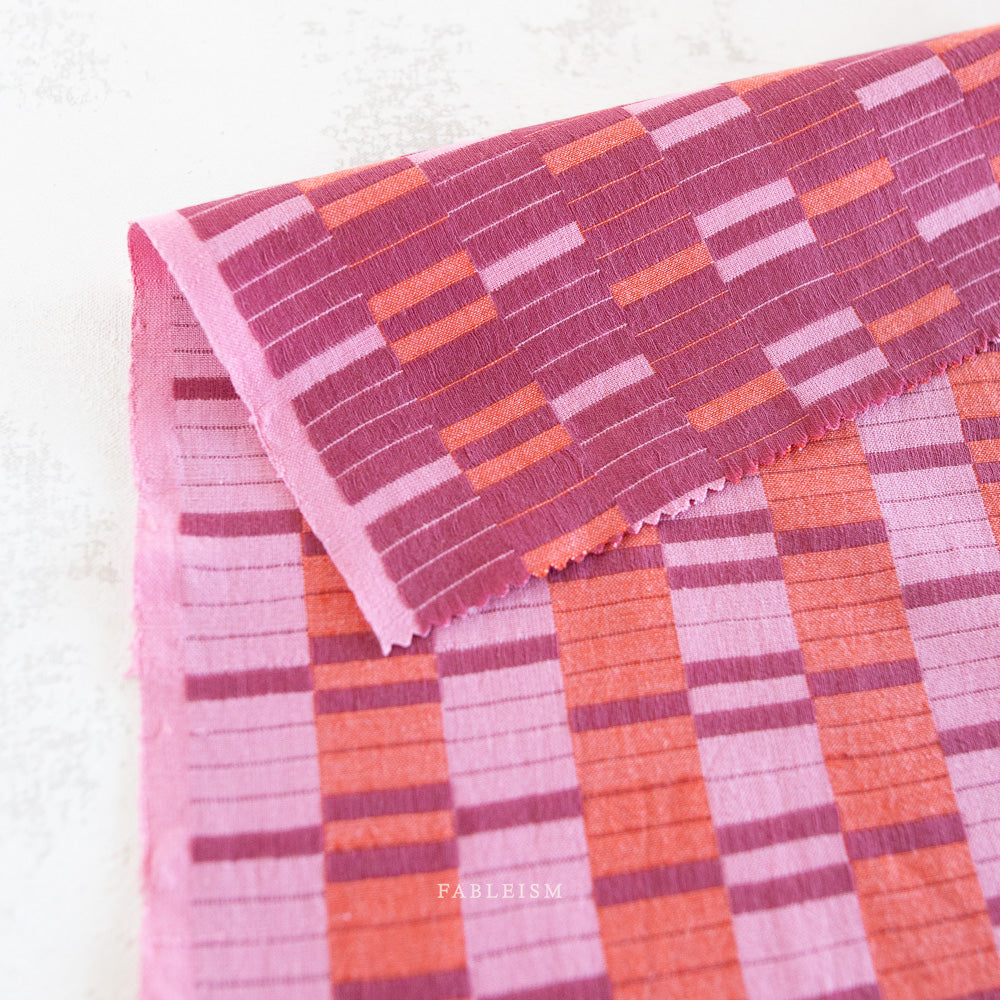 Lucky Loom – Southwest Stripe in Berry by Fableism | 100% Cotton Woven