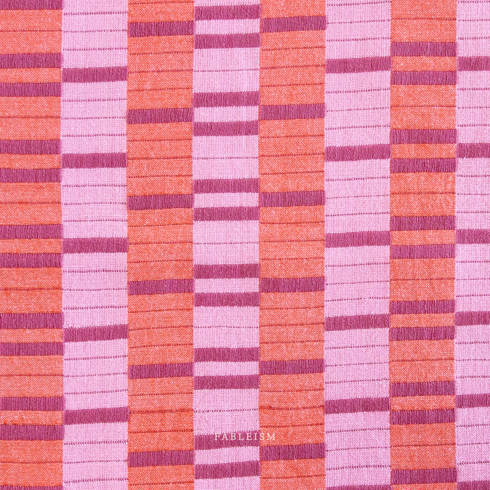 Lucky Loom – Southwest Stripe in Berry by Fableism | 100% Cotton Woven