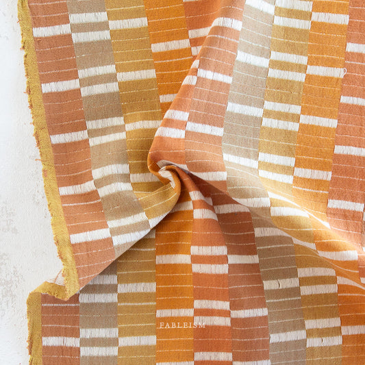 Lucky Loom – Southwest Stripe in Saddle | Fableism Yarn-Dyed Cotton