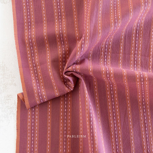 Lucky Loom – Stitch Stripe in Blackberry | Reversible Cotton Woven