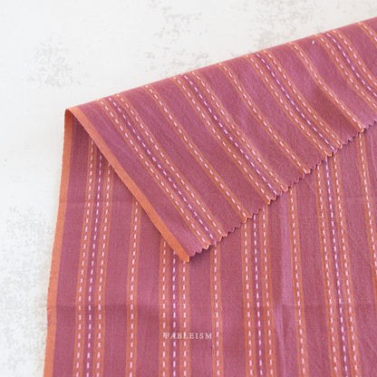 Lucky Loom – Stitch Stripe in Blackberry | Reversible Cotton Woven