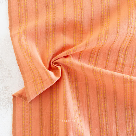 Lucky Loom – Stitch Stripe in Ginger | Reversible 100% Cotton Woven
