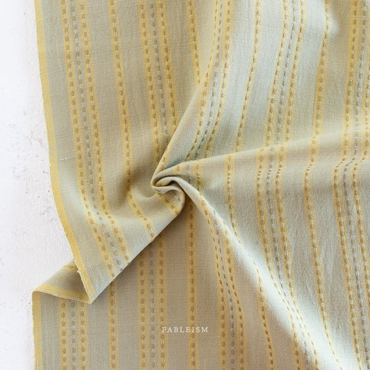 Lucky Loom – Stitch Stripe in Sage | Reversible Cotton Woven