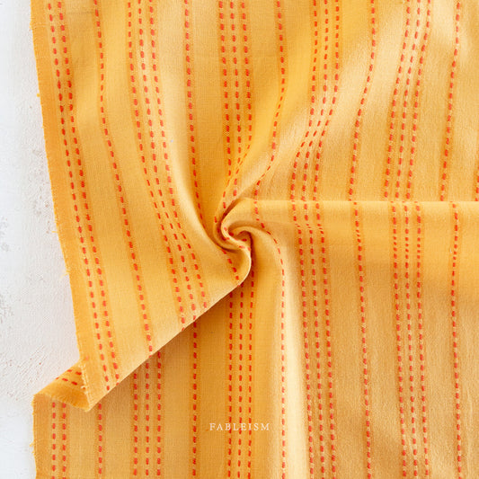 Lucky Loom – Stitch Stripe in Tumeric | Reversible Cotton Woven