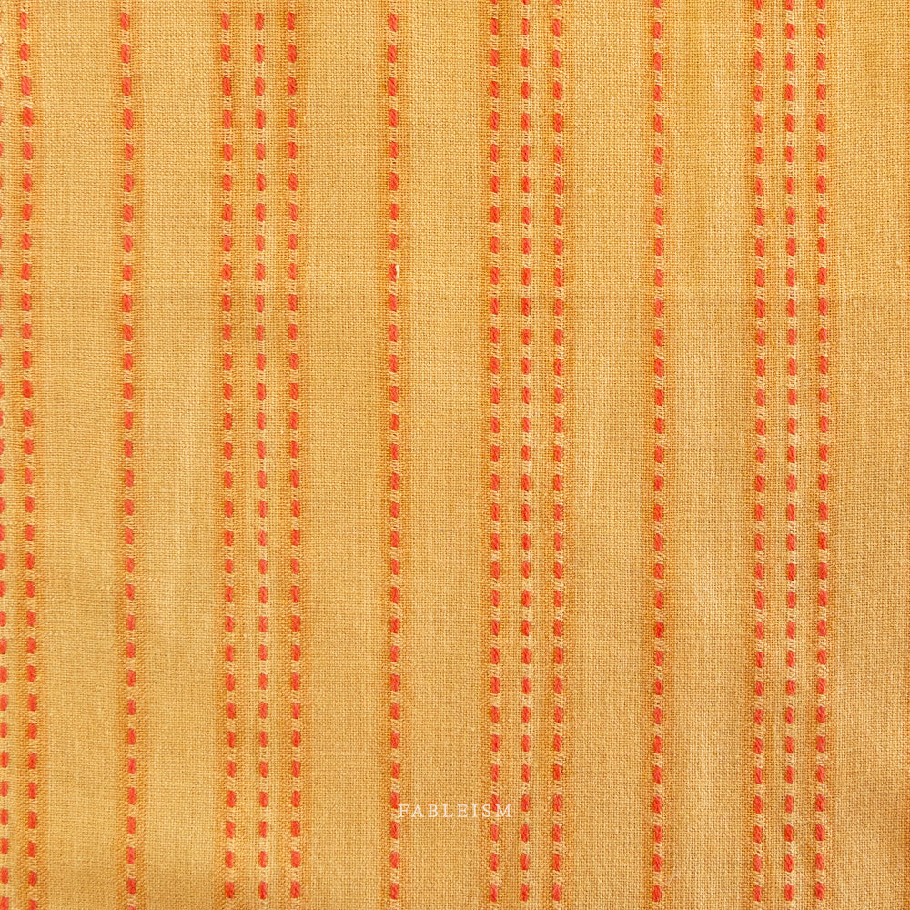 Lucky Loom – Stitch Stripe in Tumeric | Reversible Cotton Woven
