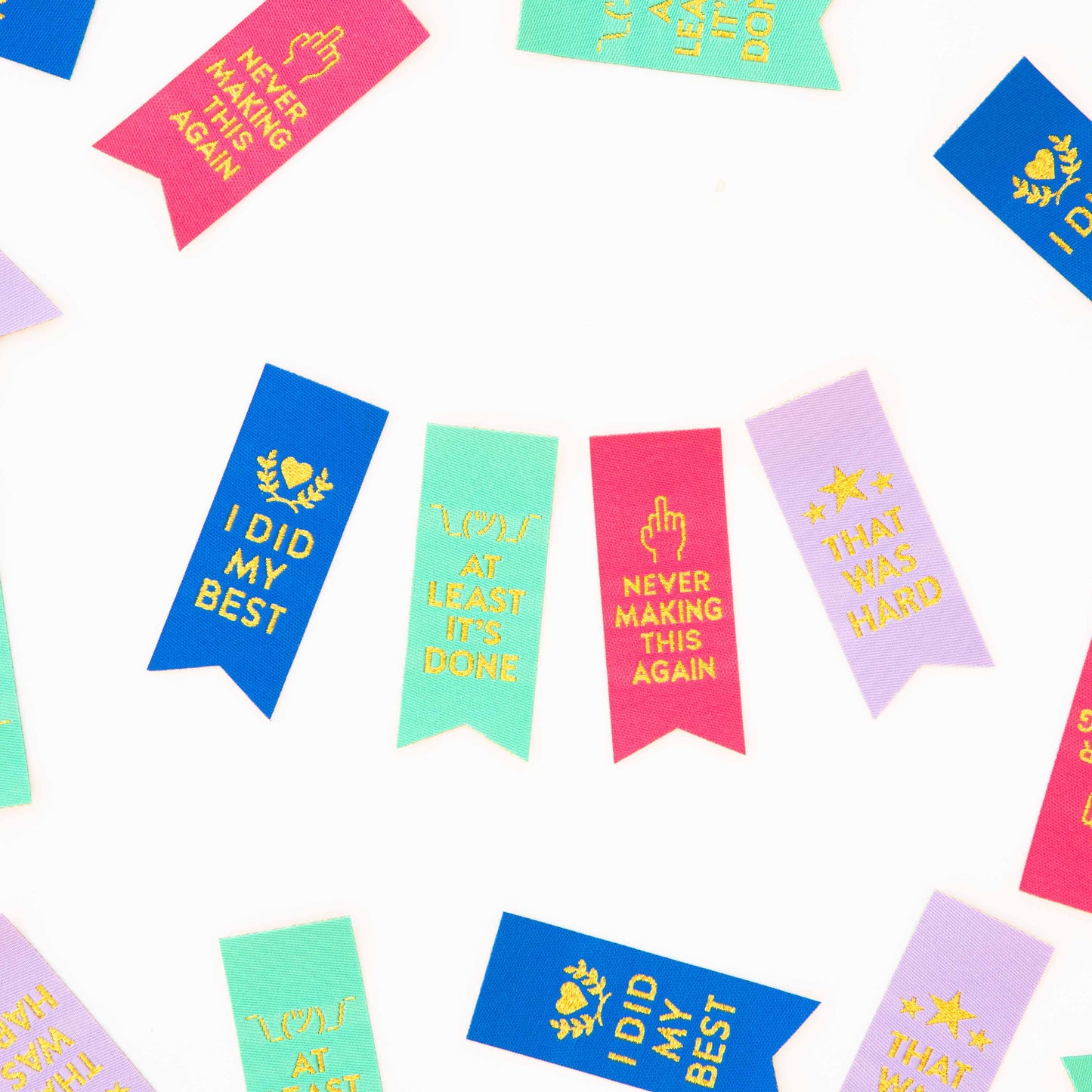 Sarah Hearts - Sarcastic Award Ribbon Multipack Woven Labels