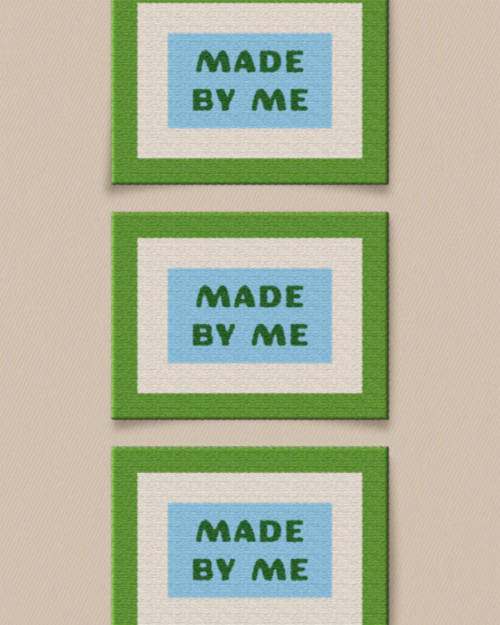green and blue made by me garment labels by matchy matchy sewing club