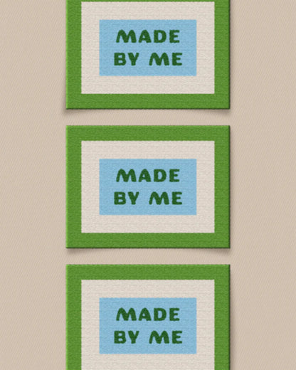 green and blue made by me garment labels by matchy matchy sewing club