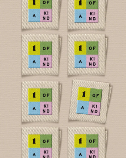 One of a Kind Rainbow Square Garment Labels – Set of 8