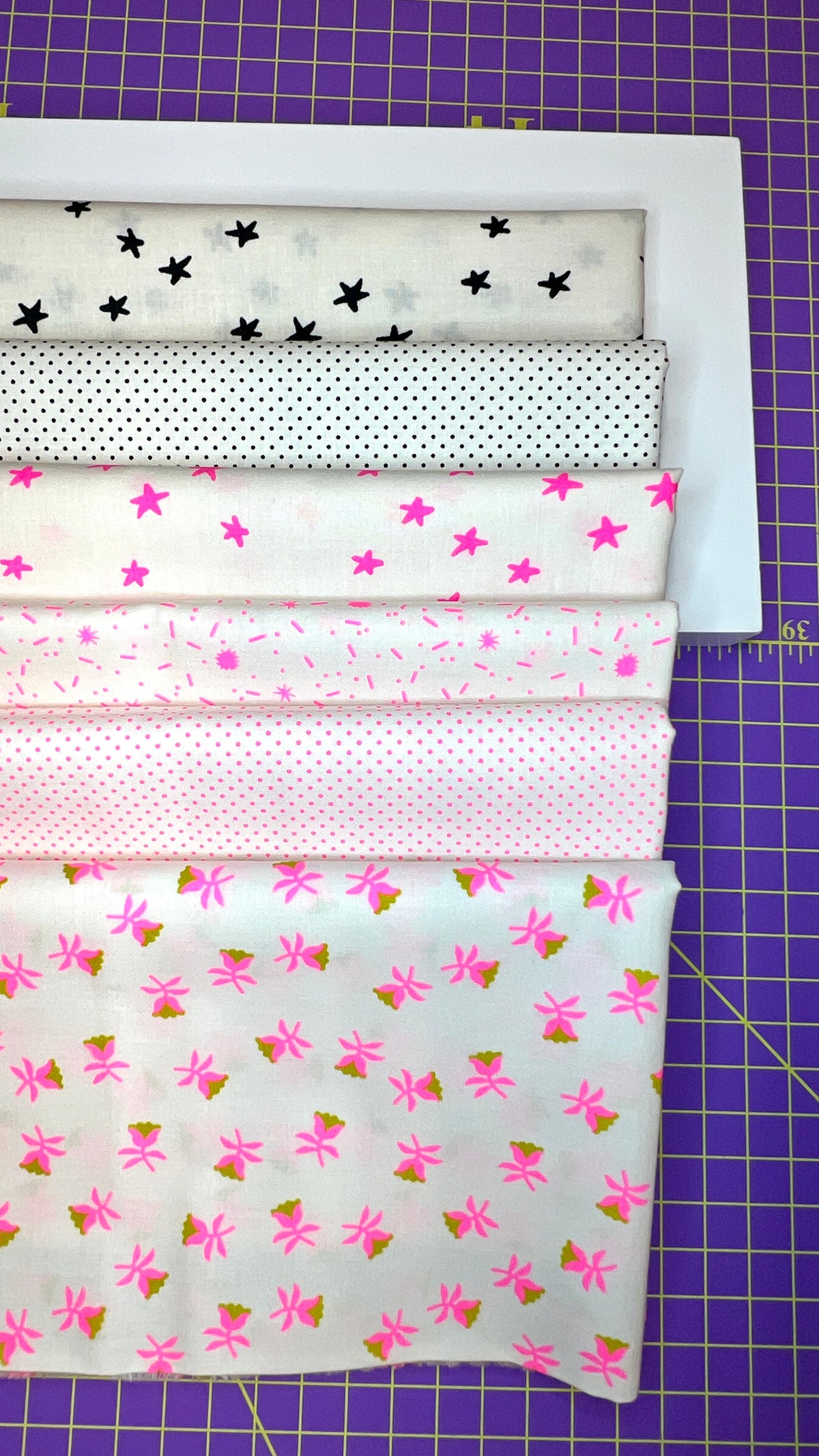 Fabrics laid on a table