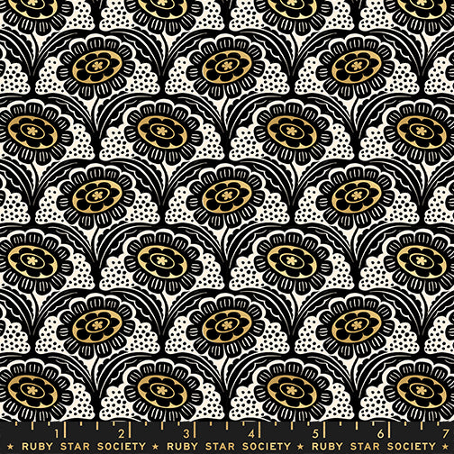 Ruby Star Society Ink Shop – Scallop Flower in Gold Metallic
